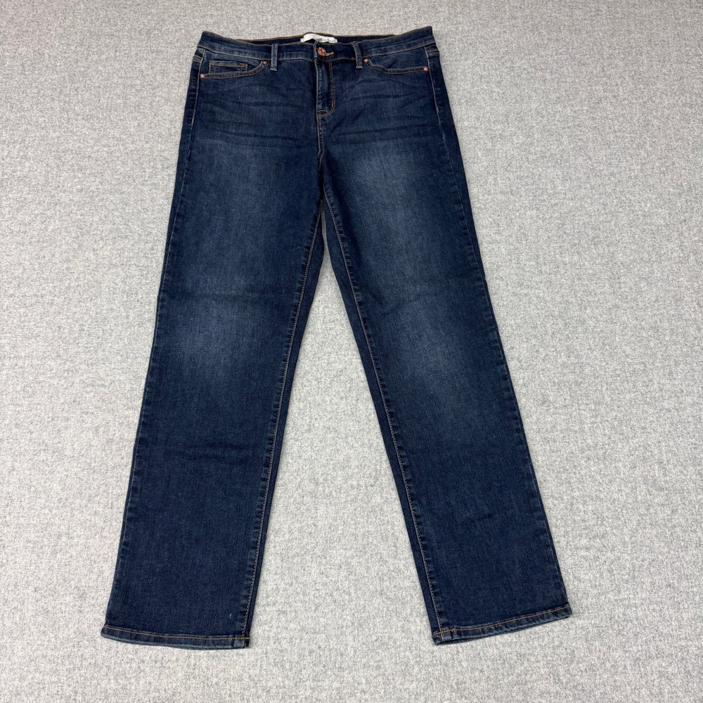 Ella Moss Straight Leg Jeans Size 10 Dark Wash Blue Denim High Rise Five Pocket